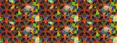 Tekstil için suluboya eskiz deseni. El çizimi çiçek çizimi deseni (fayans). Şirin çiçekli, desenli, siyah ve kahverengi renkli çizim deseni.