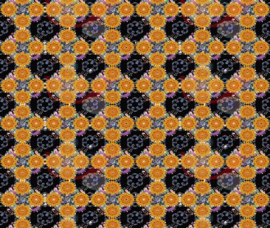 Raster Illustrasyon 'daki Çiçek Deseni' nin son moda çizimi. Renkli Yaz Temalı eskiz kalıbı. Düz Çiçek Elementleri Tasarımı. Güzel kumaş deseni.