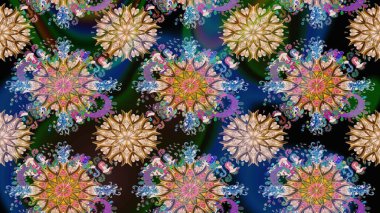 Çiçekli karalama şeklinde Raster çiçek deseni. Nazik, narin çiçek arkaplanı. Mavi renkte çiçekler.