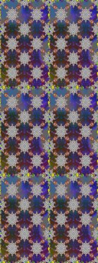 Düz Çiçek Elementleri Tasarımı. Raster illüstrasyonunda kusursuz çiçek deseni. Renkli Bahar Temalı Kusursuz Arkaplan. Gri ve kahverengi renkte çiçekler.