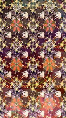 Motley illüstrasyonu. Moda baskıları için zarif bir şablon. Çiçekli bahar çiçekleri. Küçük renkli çiçekler. Küçük çiçekte şirin desenler.