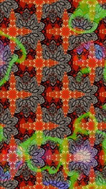 Suluboya etkisi. Raster deseni. Organik elementler. Botanik çizim deseni.