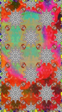 Raster illüstrasyonunda kusursuz çiçek deseni. Suluboya tarzında gri renkte çiçekler.