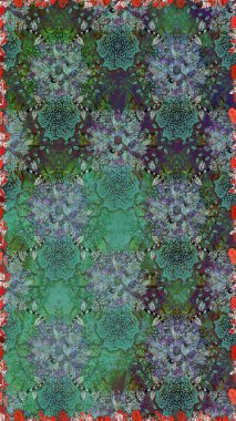 Raster illüstrasyonunda kusursuz çiçek deseni. Renkli Bahar Temalı Kusursuz Arkaplan. Süslü kumaş deseni. Düz Çiçek Elementleri Tasarımı.