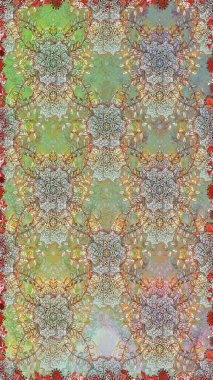 Raster illüstrasyonu. Renkli Bahar Temalı Kusursuz Arkaplan. Tarafsız ve gri renklerde zarif çiçekli suluboya. Düz Çiçek Elementleri Tasarımı.