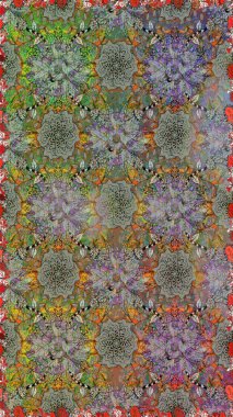 Renkli Bahar Temalı Kusursuz Arkaplan. Gri ve nötr renklerde zarif çiçekli suluboya. Raster illüstrasyonu. Düz Çiçek Elementleri Tasarımı.