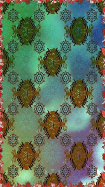 Çiçek desen. Sorunsuz Chichi kumaş deseni. Düz çiçek öğeleri tasarım. Bahar Tema Dikişsiz desen arka plan rengi. Raster illüstrasyon.