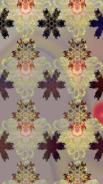 Eskiz arkaplan modeli. Yapraklı çiçekler ve kır renkli papatya çiçekleri. Raster - stok.