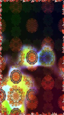 Üst manzara, yumuşak stil. Sevgililer günü ve tebrik kartı konsepti için şık bir davetiye. Çiçek kompozisyonu, el boyası, hassas şablon. Kahverengi ve gri renkte manzaralı çiçek deseni.