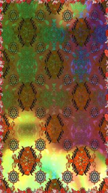 Raster Güzel kumaş deseni. Raster suluboya çiçek deseni, narin çiçekler, kahverengi ve yeşil çiçekler, tebrik kartı şablonu..