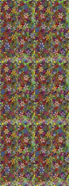 Elle boyanmış suluboya, dikişsiz çiçekler ve bitkiler. Yeşil ve kahverengi renkte çiçekler.