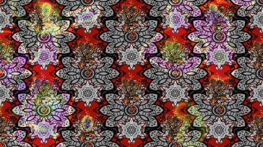 Gri ve siyah renkli çiçekler. Raster illüstrasyonu. Çiçek desenli eskiz, vuruşlar, sıçramalar, yaz çiçekleri..