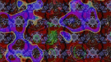 Raster suluboya çiçek deseni, narin çiçekler, kahverengi ve menekşe çiçekleri, tebrik kartı şablonu. Raster Güzel kumaş deseni.