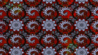 Çiçekli çiçek deseni, suluboya. Raster deseni. Süslü kumaş deseni.