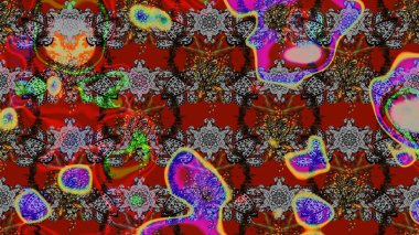 Renkli Bahar Teması eskiz kalıbı. Düz Çiçek Elementleri Tasarımı. Raster illüstrasyonundaki çiçek desenli çizim. Gri ve kırmızı renkte çiçekler.