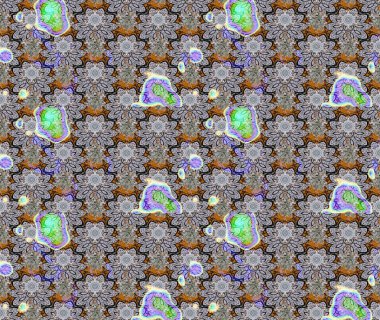 Gri renklerde. Raster illüstrasyonu. Raster illüstrasyonundaki çiçek desenli çizim. Güzel kumaş deseni.