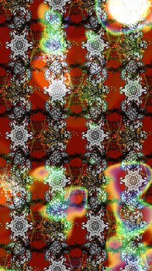 Kahverengi ve gri üzerine kahverengi ve gri. 1950-1960 motifleri. Retro tekstil tasarım koleksiyonu. El çizimi çiçek unsurları olan soyut çizim raster deseni. Çiçekli ipek eşarp..