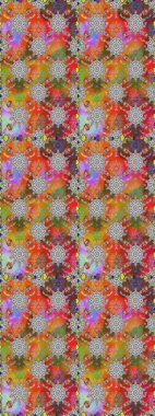 Gri ve turuncu renkli çiçekler. Düz Çiçek Elementleri Tasarım Raster illüstrasyonu. Renkli Bahar Temalı Kusursuz Arkaplan. Çiçeksiz desenli arka plan.