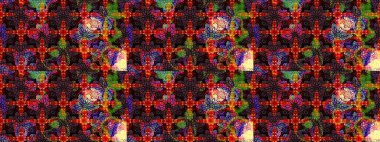 Yapraklı çiçekler ve papatya çiçekli siyah ve kahverengi renkler. Raster - stok. Taslak arkaplan deseni.