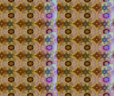 Kahverengi renkte güzel çiçekler, suluboya desenli, duvar kağıdı, kart ya da kumaş için fayanslı eskizler. Raster..