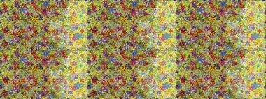 Raster illüstrasyonu. Güzel kumaş deseni. El çizimi. Çiçekler, dallar, otlar ve çiçekler.