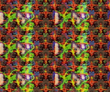 Güzel kumaş deseni. Raster illüstrasyonundaki çiçek desenli çizim. Renkli Bahar Teması eskiz kalıbı. Düz Çiçek Elementleri Tasarımı.