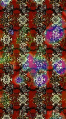 Raster - stok. Kahverengi ve kırmızı çiçekli eskiz deseni, suluboya çiçek deseni, sevimli çiçek, duvar kağıdı, kart veya kumaş için fayanslı.