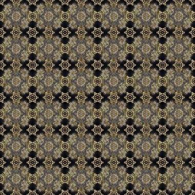 Süslü dekorasyon. Lüks, kraliyet ve Viktorya dönemi konsepti. Altından elementlerle bej, gri ve kahverengi renklerde altın desenler. Raster klasik barok çiçeksiz altın desenli..