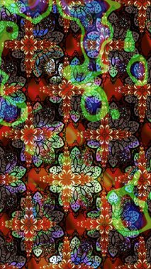 Raster - stok. Kahverengi ve siyah çiçekli eskiz deseni, suluboya çiçek deseni, sevimli çiçek, duvar kağıdı, kart veya kumaş için fayanslı.