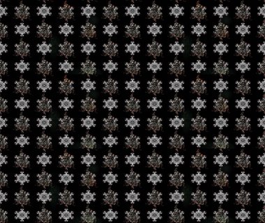 Raster illüstrasyonu. Siyah renklerde. Çiçek duvar kağıdı. Çizim kalıbı. Hint süsü. Renkli süs kenarı.