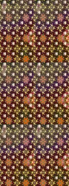 Raster illüstrasyonu. Çiçekli karalama şeklinde Raster çiçek deseni. Nazikçe, yaz çiçekleri kahverengi renklerde.