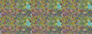 Yeşil ve nötr renklerde çiçekler. Nazik romantik baskı. Tatil havası. Bahar mevsimi. Raster dikişsiz sevimli çiçek deseni.