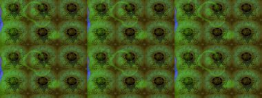 Yumuşak, yeşil renkli bahar çiçekleri. Raster illüstrasyonu. Çiçek ve yapraklı karalama şeklinde Raster çiçek deseni.