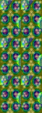 Renkli Bahar Teması eskiz kalıbı. Çiçek desenli eskiz. Düz Çiçek Elementleri Tasarım Raster illüstrasyonu. Yeşil renkte çiçekler.