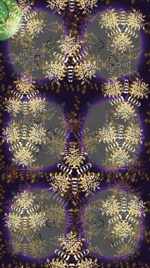 Gri renkli etnik çiçekli zarif eskiz deseni. Asya Tekstil 'inde Raster Çiçek İllüstrasyonu.