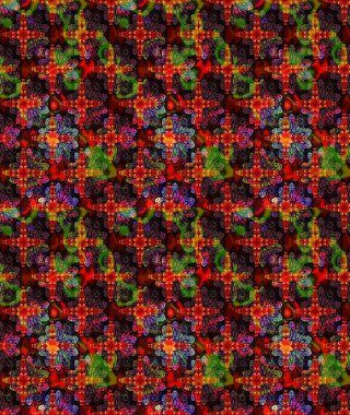 Soyut etnik raster çizim kalıbı. Çiçekler. Vadinin çiçekleri kahverengi renklerde.