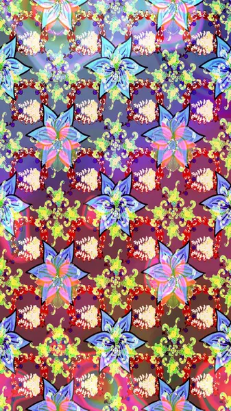 Kabile sanatı boho baskısı, klasik çiçek arkaplanı. Arkaplan dokusu, duvar kâğıdı, çiçek teması tarafsız renklerde. Soyut etnik raster çizim kalıbı.