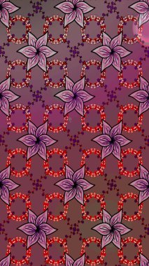 Kumaş desenli papatya çiçeği detayı. Kahverengi renkte çiçekler.