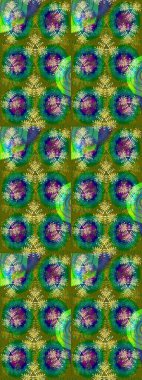 Renkli Bahar Teması eskiz kalıbı. Çiçek desenli eskiz. Düz Çiçek Elementleri Tasarım Raster illüstrasyonu. Yeşil renkte çiçekler.