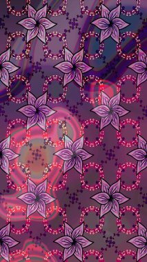 Küçük çiçekte hoş bir çiçek deseni var. Çiçeksel elementlerle süslenmiş zarif raster dokusu. Parlak çiçekli mor renkler üzerine soyut çizim deseni.