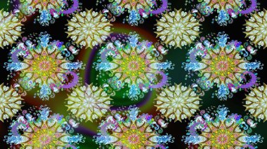 Raster düz çiçekleri pürüzsüz desen. Tarafsız ve yeşil renklerde çiçekler. Tasarım hediye paketi, tebrik kartları, posterler ve afiş tasarımı.