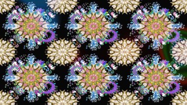 Birçok siyah ve nötr soyut çiçekli tropikal desenler. Varicoloblack ve nötr raster pürüzsüz çizim. Küçük çiçekte sevimli çiçek deseni var..