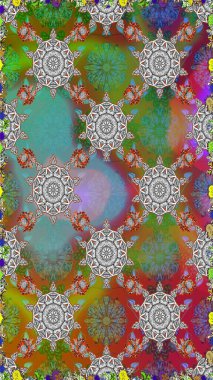 Raster illüstrasyonunda kusursuz çiçek deseni. Gri renkli çiçekler.