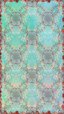 Hediye ambalaj kağıdı, tebrik kartları, posterler ve pankart tasarımı. Raster düz çiçekleri pürüzsüz desen. Tarafsız ve mavi renkte çiçekler.