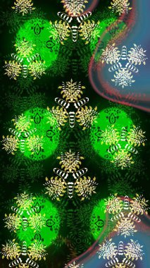 Çiçekli karalama şeklinde Raster çiçek deseni. Nazik, narin çiçek arkaplanı. Yeşil renkte çiçekler.