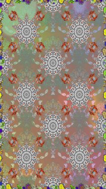 Soyut zarafet, çiçekli arkaplan deseni. Raster Güzel kumaş deseni.