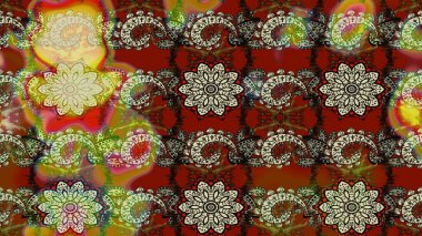 Raster Güzel kumaş deseni. Raster suluboya çiçek deseni, narin çiçekler, kahverengi ve nötr çiçekler, tebrik kartı şablonu.