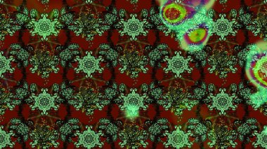 Küçük çiçekte güzel bir desen var. Doğa. Çiçek kompozisyonu. Raster deseni. Çiçek arkaplan. - Yeşil ve kırmızı çiçekler. Çiçek kolajı.