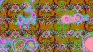 Suluboya çizimi. Çiçekli eskiz deseni. El çizimi. Kahverengi ve yeşil renkte çiçekler.