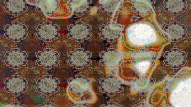 Çizim çiçek deseni duvar kâğıdı olarak kullanılabilir. Raster illüstrasyonu. Kahverengi ve gri renkte çiçekler.